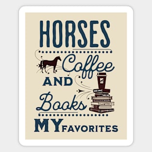 Horses Coffee Books Magnet